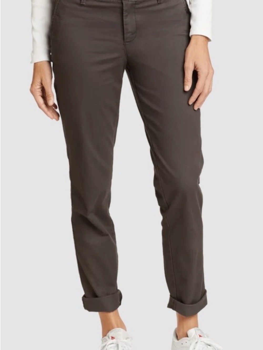 Eddie Bauer Curvy Straight-Leg Pants in Charcoal Gray Size 6